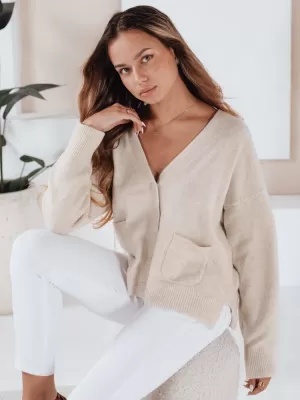 Cardigan pentru doamne DSTREET MY2510 ECRU