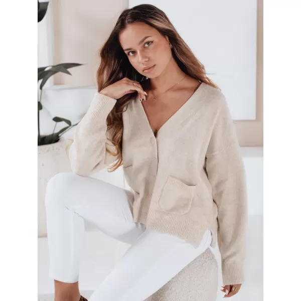  Cardigan pentru doamne DSTREET MY2510 ECRU 