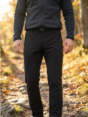 Pantaloni softshell pentru bărbați ALTISPORT CORRON NEGRU