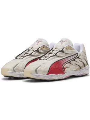 Pantofi pentru bărbați PUMA INHALE DISTRESSED 40453202 ZĂPADĂ ALPINĂ/PENTRU TOATE TIMPURILE ROȘII