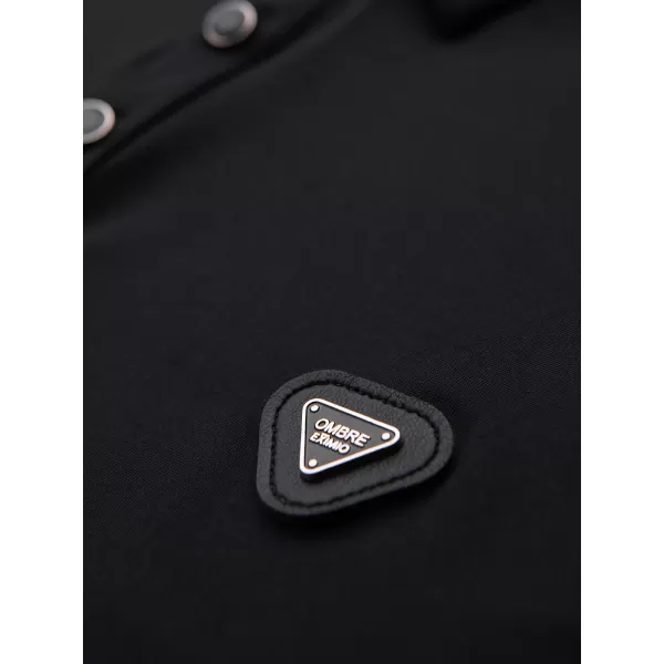 Tricou pentru bărbați cu guler OMBRE OM-POLS-0139 NEGRU 