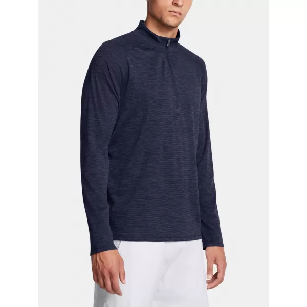  Tricou pentru bărbați UNDER ARMOUR UA TECH TEXTURED 1/2 ZIP 1382797-410 ALBASTRU 