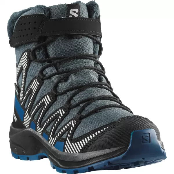  Pantofi pentru copii SALOMON XA PRO V8 WINTER WATERPROOF J TURBULENȚĂ/NEGRU/ALBASTRU ÎNCHIS 