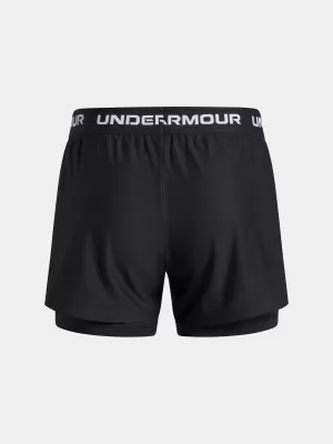 Pantaloni scurți pentru fete UNDER ARMOUR UA TECH PLAY UP 2N1 SHORT 6004985-005 NEGRU