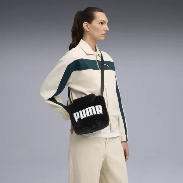  Geanta pentru doamne PUMA UP FAUX FUR MINI SHOPPER BAG 09171301 PUMA NEGRU 