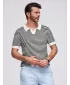 Tricou pentru bărbați OMBRE OM-POSS-0161 ALB -NEGRU