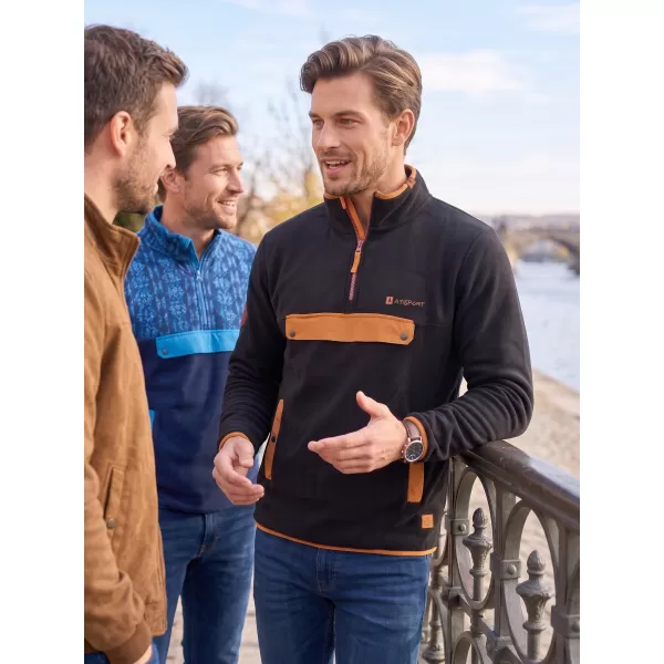  Hanorac pentru bărbați din fleece ALTISPORT GARM NEGRU/MARO 