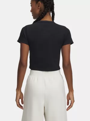 Tricou pentru femei UNDER ARMOUR UA RIVAL RIB BABY TEE 6000264-001 NEGRU