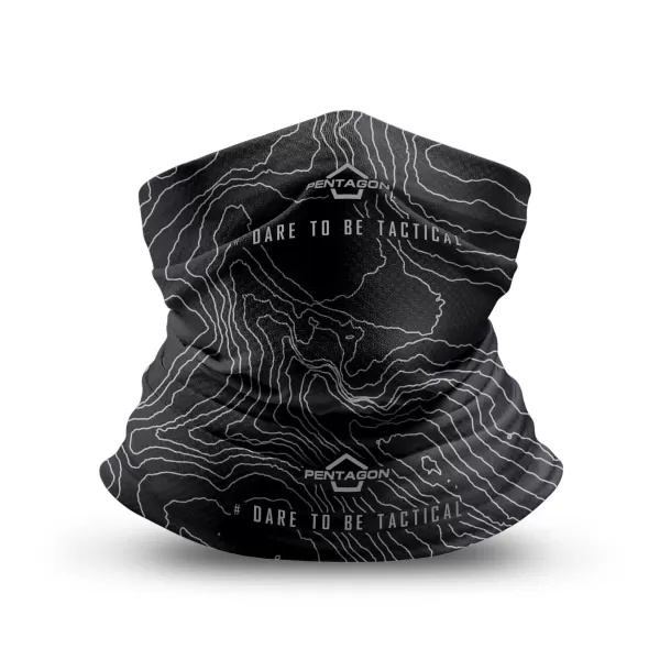  Cravată PENTAGON SKIRON TOPOGRAPHIC MAP K14013 NEGRU 