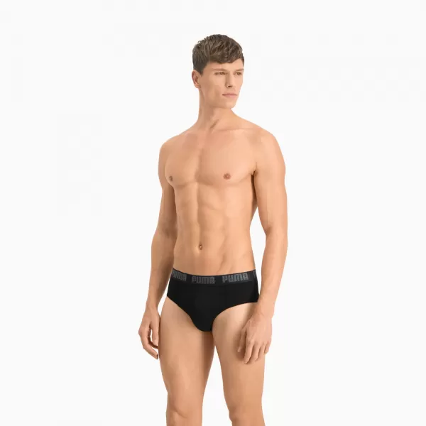  Briefuri pentru bărbați PUMA BASIC BRIEF 2P 88910006 NEGRU/NEGRU 