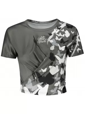 Crop top funcțional premium pentru femei ALTISPORT VOJ/ALW022TR07 GRI
