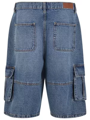 Pantaloni scurţi URBAN CLASSICS TB7367 BLUE DEEP BLUE SPĂLATĂ