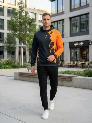 Premium cu hanorac funcțional pentru bărbați ALTISPORT VOJ/ALM112MI01 PORTOCALIU NEGRU