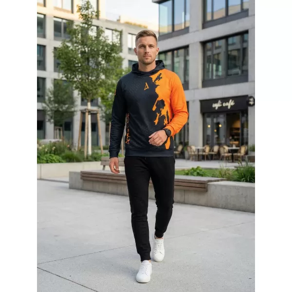  Premium cu hanorac funcțional pentru bărbați ALTISPORT VOJ/ALM112MI01 PORTOCALIU NEGRU 