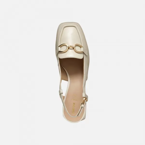  Pantofi de dama cu toc GEOX CORONILLA CREMOS 