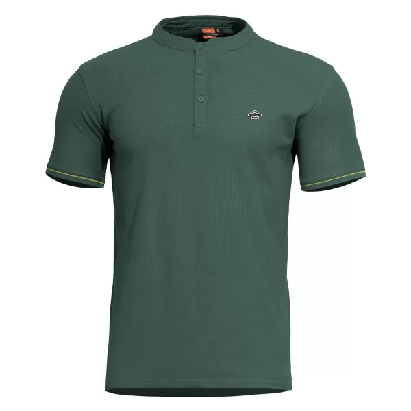  tricou PENTAGON LEVANTES HENLEY T-SHIRT STRIPES K09025 SPRINGBOK VERDE 