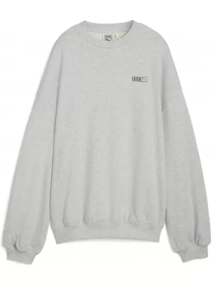 Panoul pentru doamne PUMA X ROSÉ OVERSIZED CREW 63380310 HEATHER GRI DESCHIS