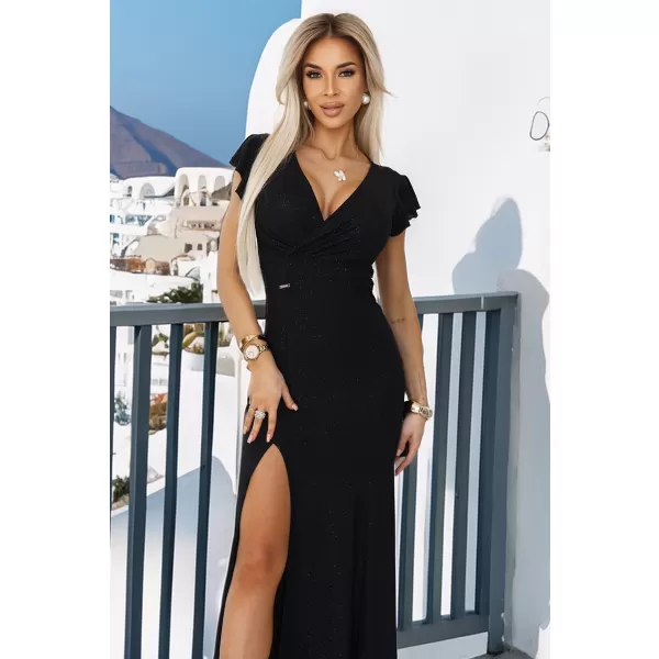  Rochie NUMOCO 598-1 VERDE/PORTOCALIU 