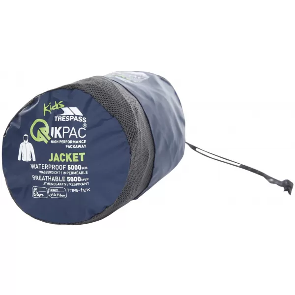  Geaca impermeabila pentru copii TRESPASS QIKPAC X BLEUMARIN/CARBON 