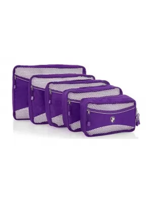 Set de organizatori HEYS ECO PACKING CUBE 5PC SET II VIOLET