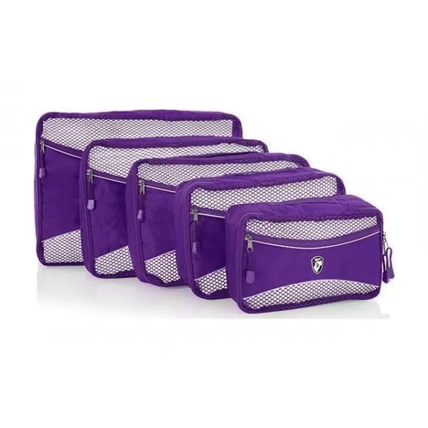  Set de organizatori HEYS ECO PACKING CUBE 5PC SET II VIOLET 