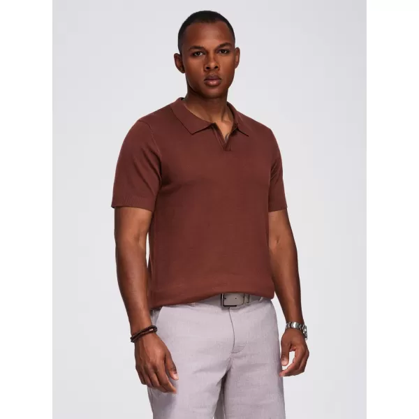  Tricou pentru bărbați OMBRE OM-POSS-0159 MARO ÎNCHIS 