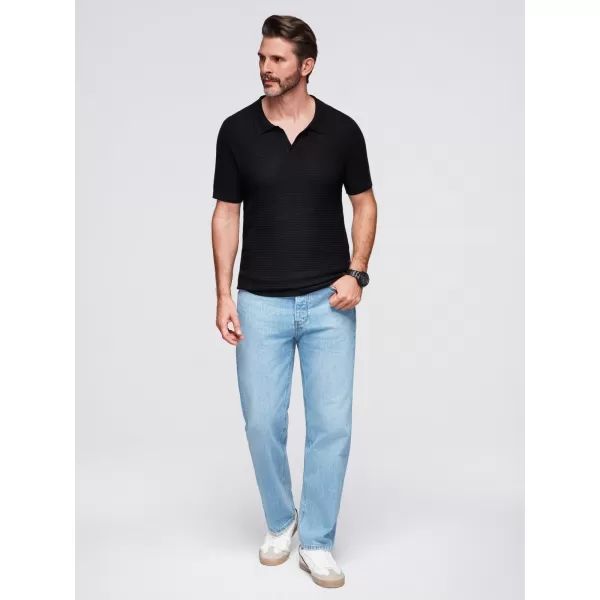  Tricou pentru bărbați OMBRE OM-POSS-0157 NEGRU 