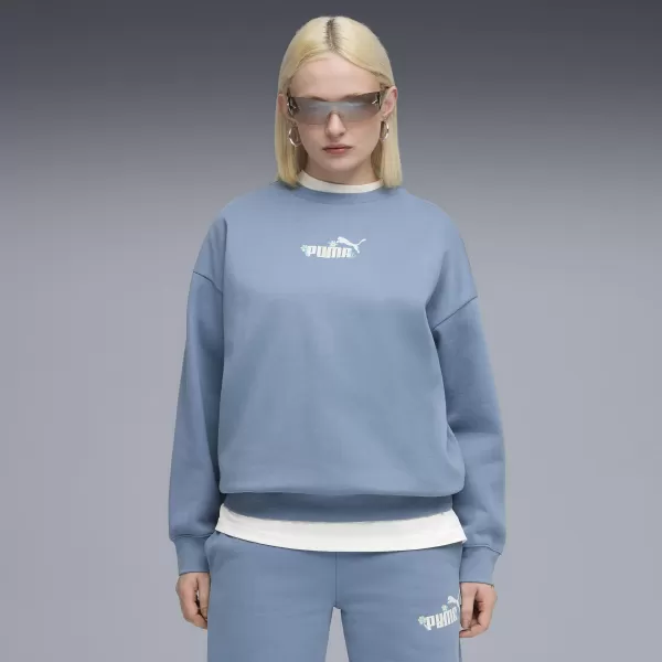  Panoul pentru doamne PUMA ESS NATURE 2 0 OVERSIZED CREW FL 68807834 COOL ALBASTRU 