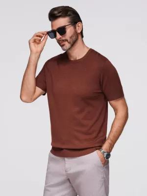 Tricou pentru bărbați OMBRE OM-TSCT-0252 MARO CALD