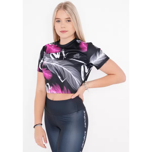  Crop top premium pentru femei ALTISPORT VOJ/ALW001TR07 ČERNORŮŽOVÁ ROZ NEGRU 