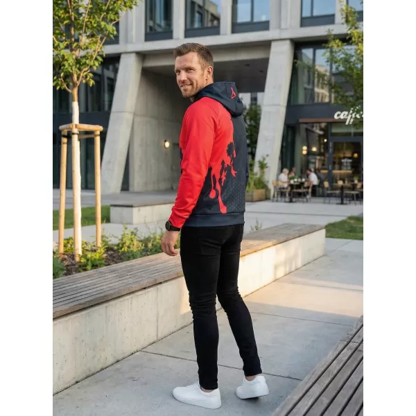  Premium cu hanorac funcțional pentru bărbați ALTISPORT VOJ/ALM112MI01 BLACK-ROȘU 