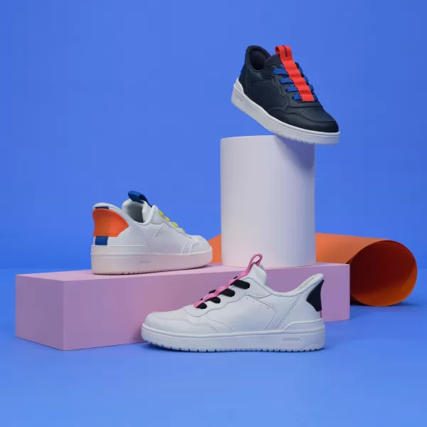  Adidași pentru fete GEOX WASHIBA FAST IN J56NSA05415C0563 ALB 