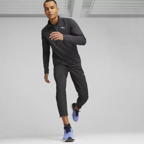  Panoul pentru bărbați PUMA RUN CLOUDSPUN KNIT 1/2 ZIP 52327201 PUMA NEGRU 