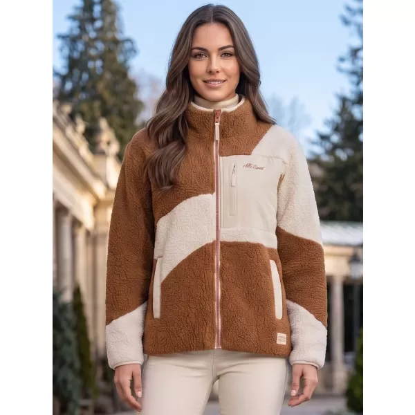  Hanorac de damă din fleece ALTISPORT GERI BEJ/MARO 