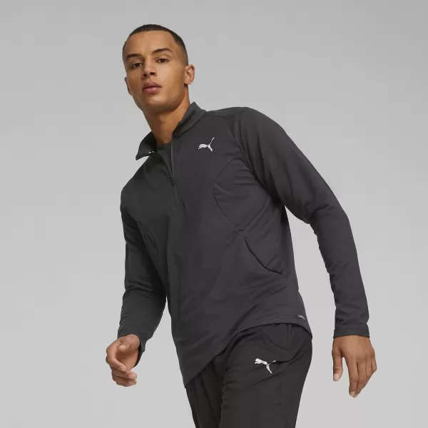  Panoul pentru bărbați PUMA RUN CLOUDSPUN KNIT 1/2 ZIP 52327201 PUMA NEGRU 