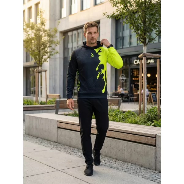  Premium cu hanorac funcțional pentru bărbați ALTISPORT VOJ/ALM112MI01 GALBEN-FLUX NEGRU 