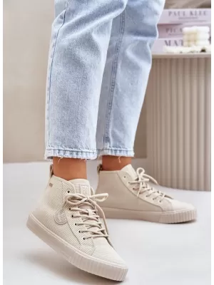 Adidași izolați pentru damă BIG STAR OO274771 BEI Pantofi Big Star