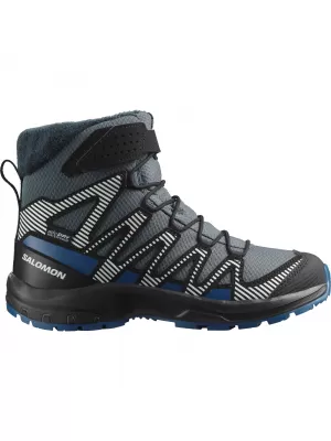 Pantofi pentru copii SALOMON XA PRO V8 WINTER WATERPROOF J TURBULENȚĂ/NEGRU/ALBASTRU ÎNCHIS