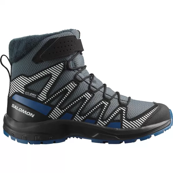  Pantofi pentru copii SALOMON XA PRO V8 WINTER WATERPROOF J TURBULENȚĂ/NEGRU/ALBASTRU ÎNCHIS 