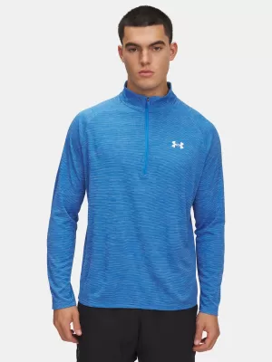 Tricou pentru bărbați UNDER ARMOUR UA TECH TEXTURED 1/2 ZIP 1382797-402 ALBASTRU