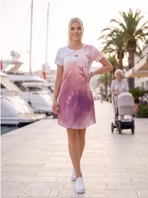 Tricou premium extins pentru femei ALTISPORT VOJ/ALW083SAT02 ALB ROZ