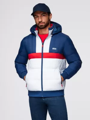 Sacou OMBRE OM-JALP-0296 ALBASTRU ȘI ALB
