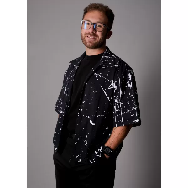  Cămașă premium pentru bărbați ALTISPORT VOJ/ALM034KOS01 NEGRU 