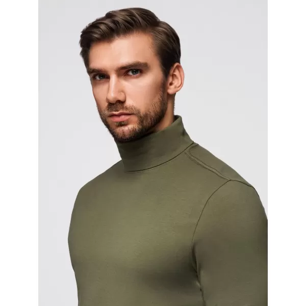  Cămaşă OMBRE OM-LSCL-0130 VERDE MĂSLIN ÎNCHIS 