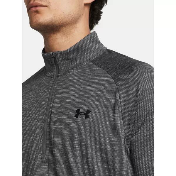  Tricou pentru bărbați UNDER ARMOUR UA TECH TEXTURED 1/2 ZIP 1382797-025 GRI 