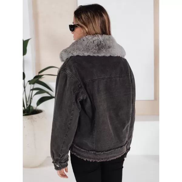  Geacă pentru doamne DSTREET FURDENIM TY5185 GRI ÎNCHIS 
