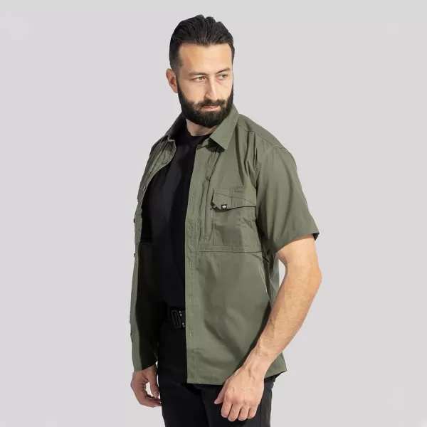  Cămașă pentru bărbați PENTAGON PLATO SHIRT SHORT K02019 VERDE CAMO 