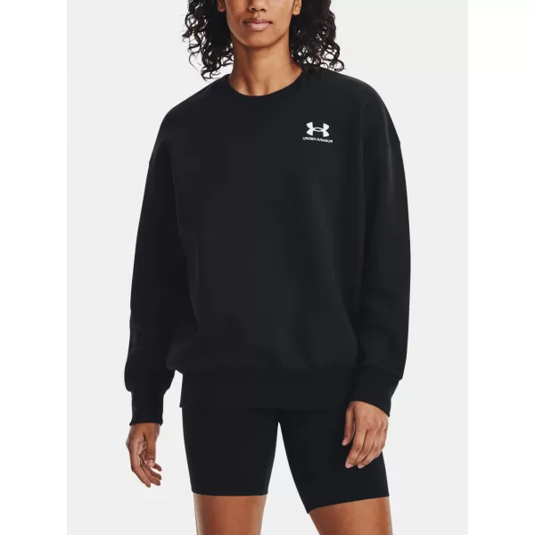  Hanorac de dama UNDER ARMOUR ESSENTIAL FLC OS CREW 1379475-001 NEGRU 