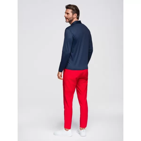  Tricou pentru bărbați cu guler OMBRE OM-POLS-0139 ALBASTRU MARIN 