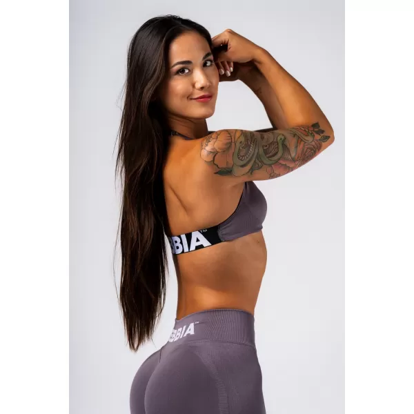  Sutien sport cu ridicare fără cusături FLOW SEAMLESS 495 DARK GREY Nebbia 